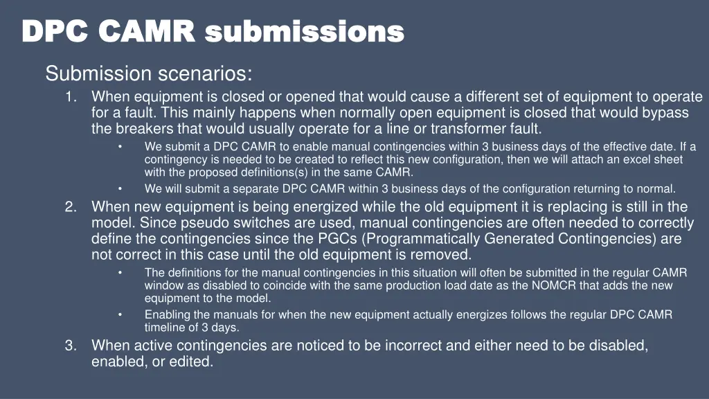 dpc camr submissions dpc camr submissions