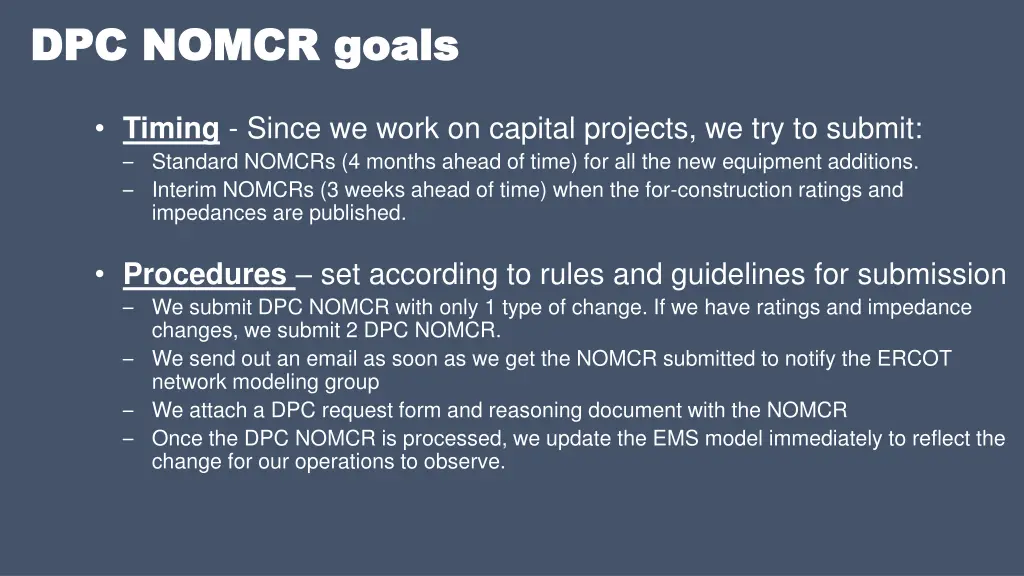 dpc nomcr goals dpc nomcr goals