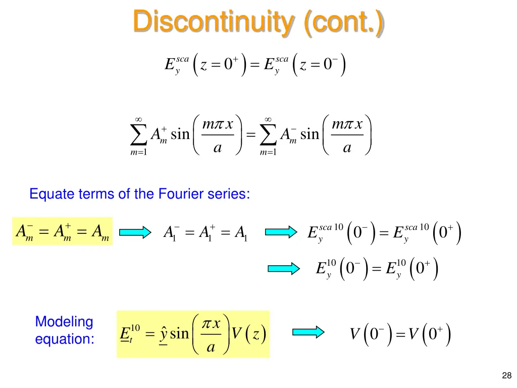 discontinuity cont 0 y e z