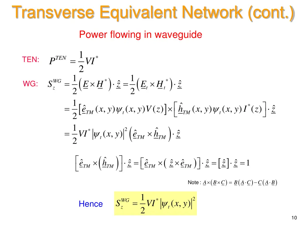 transverse equivalent network cont 4
