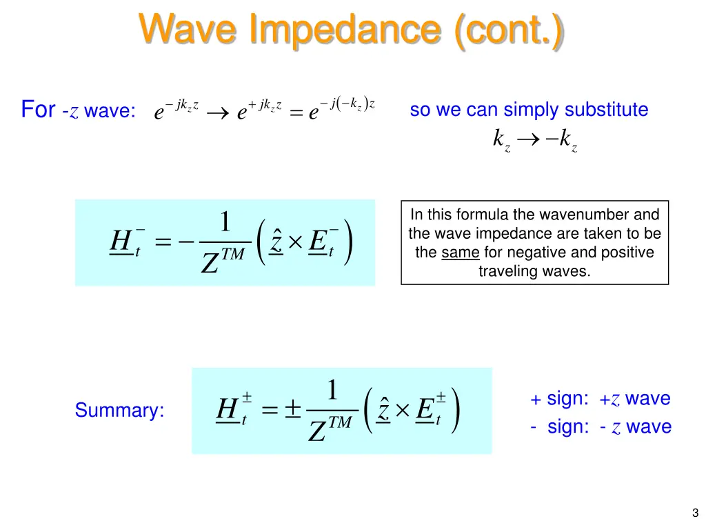 wave impedance cont
