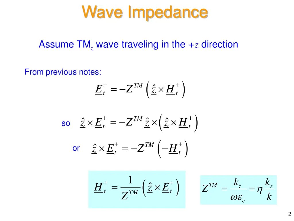 wave impedance