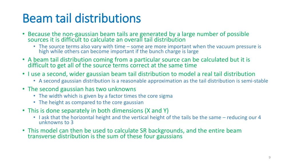 beam tail distributions beam tail distributions