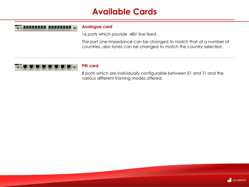 available cards 1