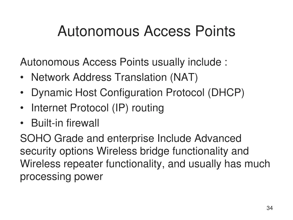 autonomous access points
