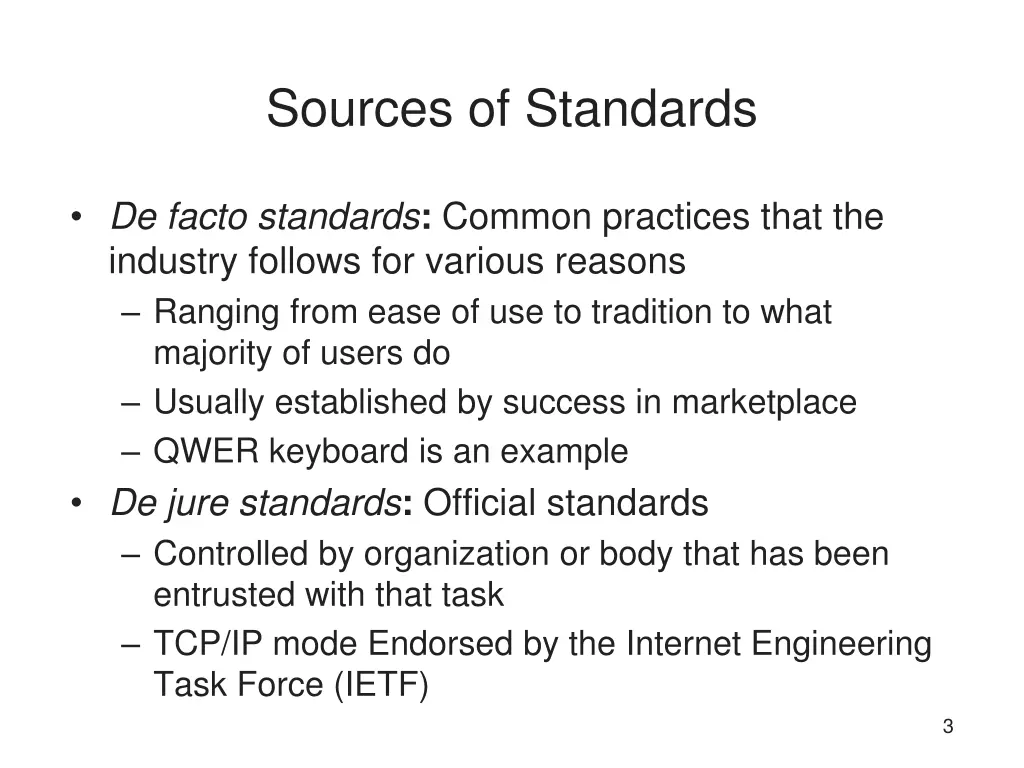 sources of standards