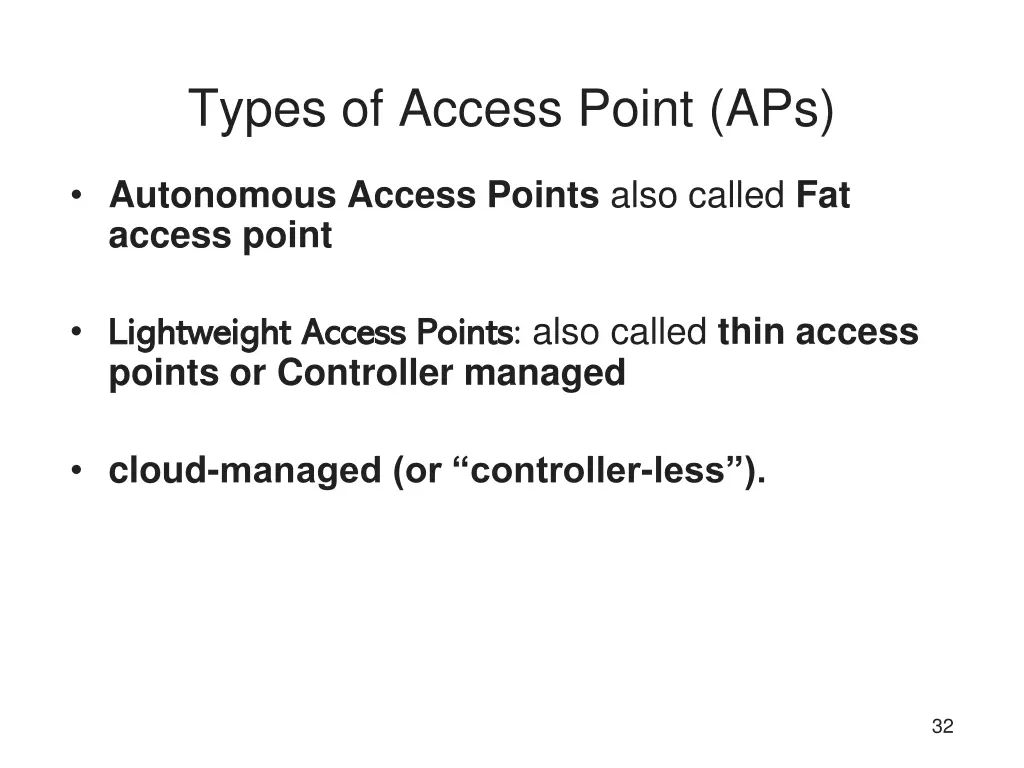 types of access point aps