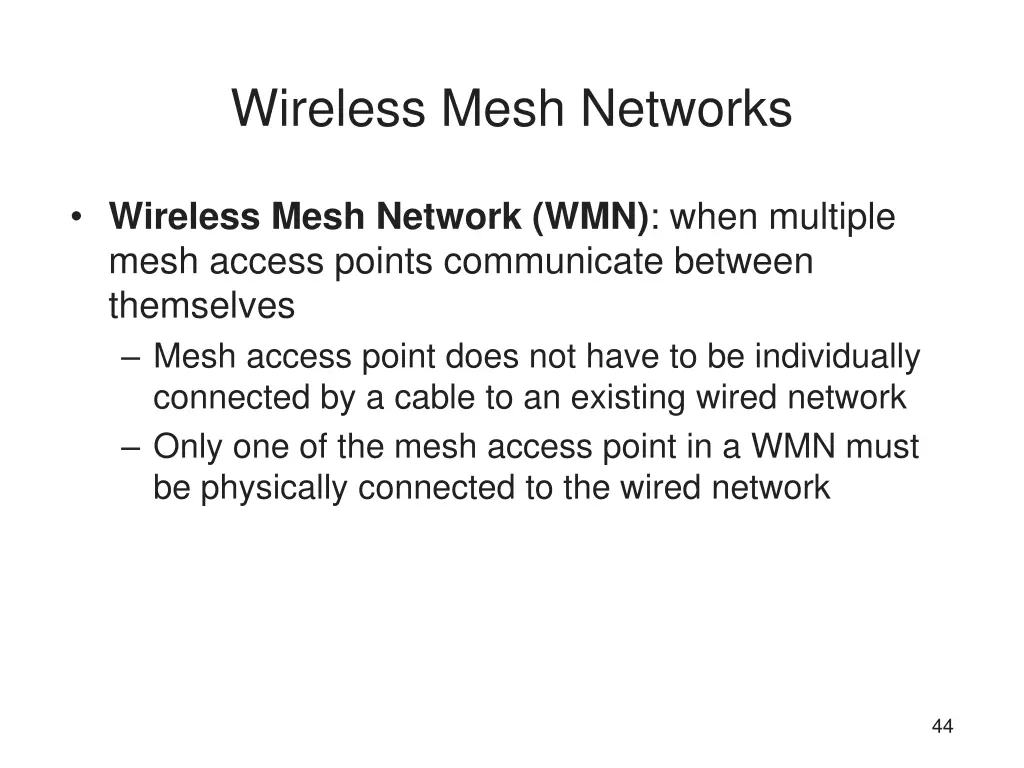 wireless mesh networks