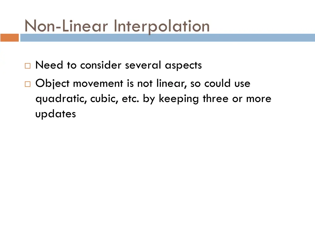 non linear interpolation