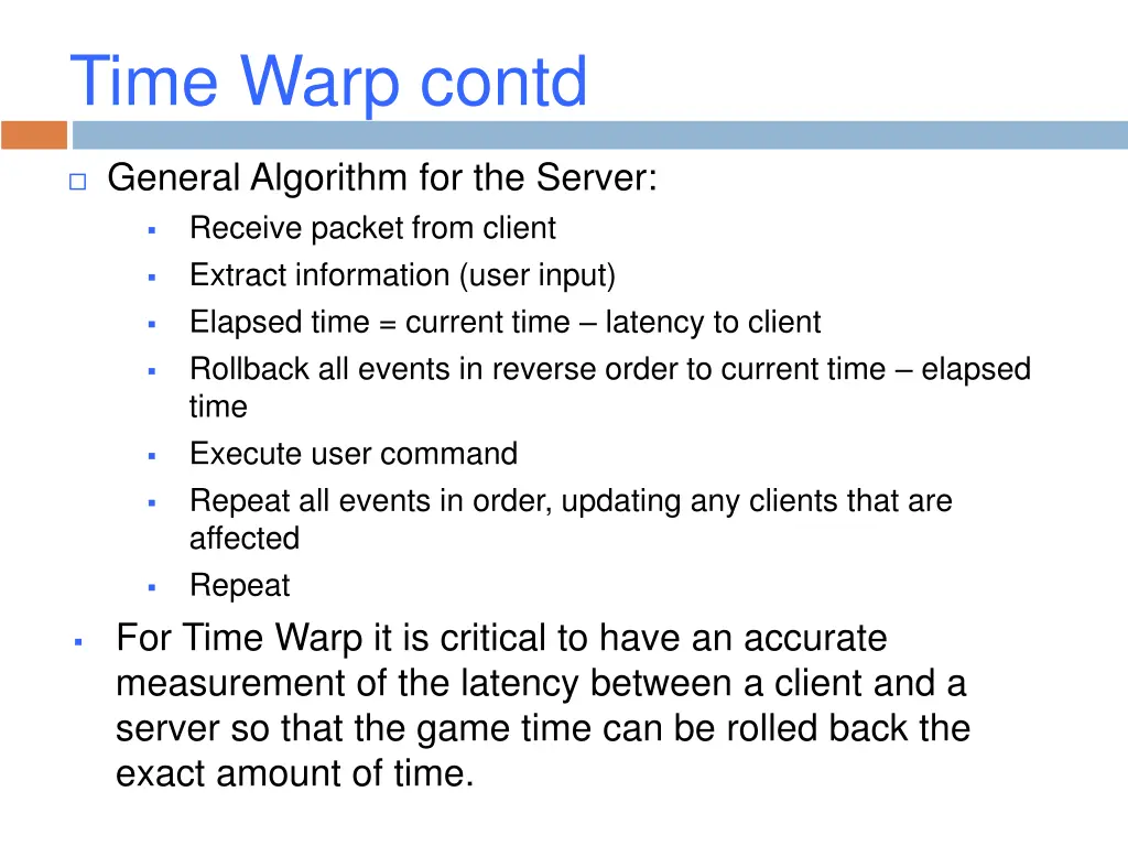 time warp contd