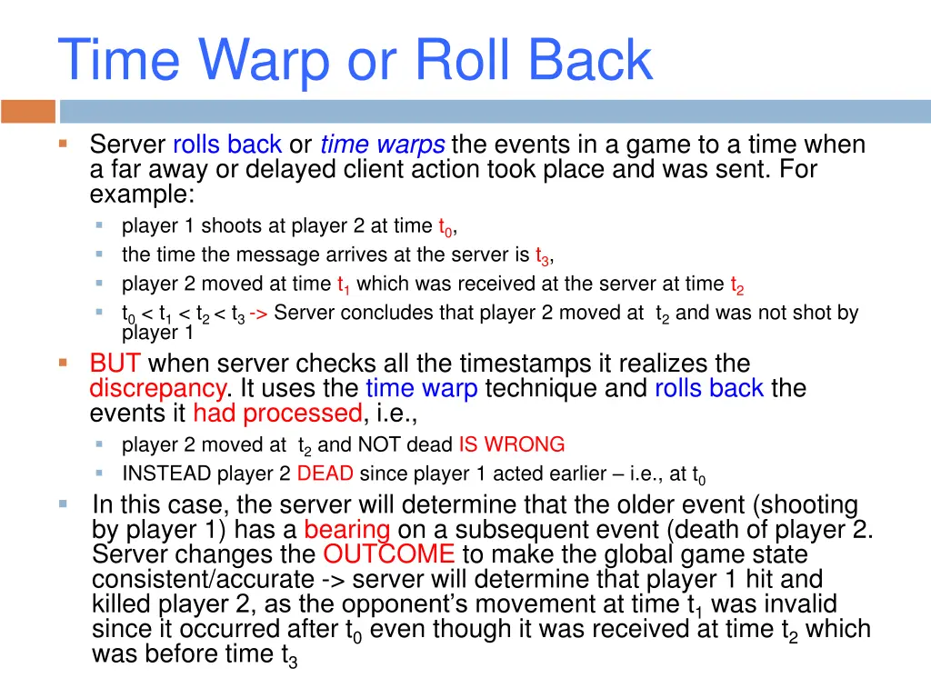time warp or roll back