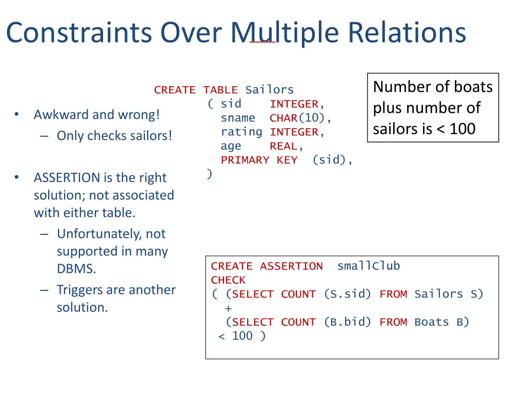 constraints over multiple relations 1
