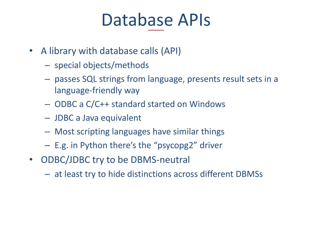 database apis