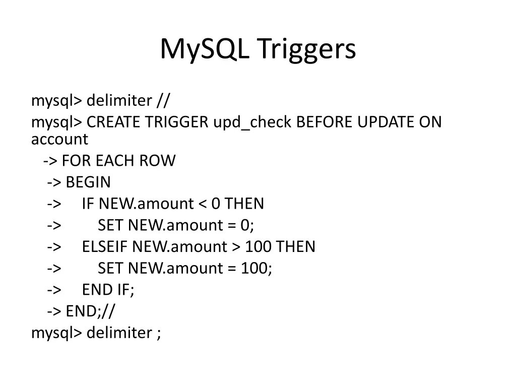 mysql triggers