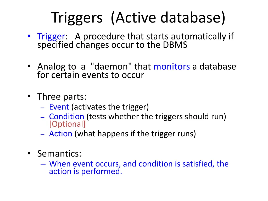 triggers active database trigger a procedure that