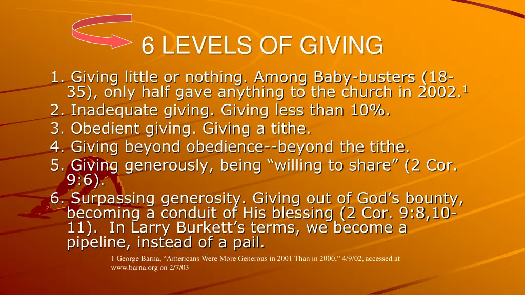 6 levels of giving