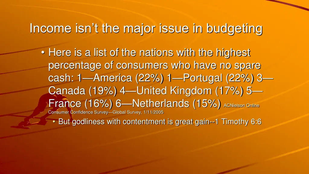 income isn t the major issue in budgeting