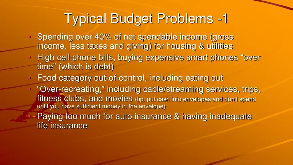 typical budget problems 1