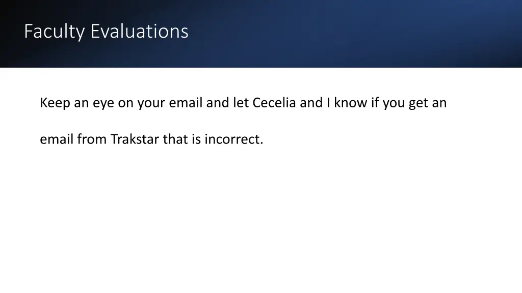 faculty evaluations