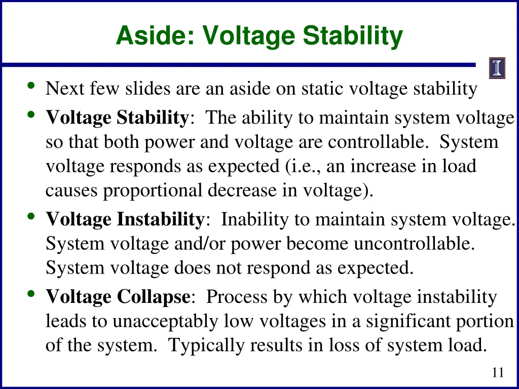 aside voltage stability