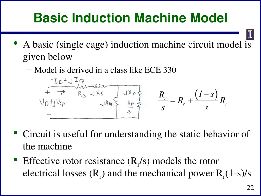 basic induction machine model