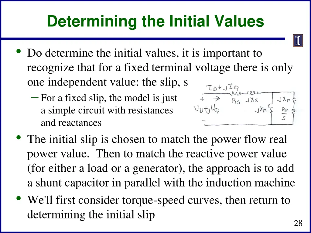 determining the initial values