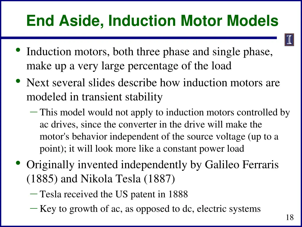 end aside induction motor models