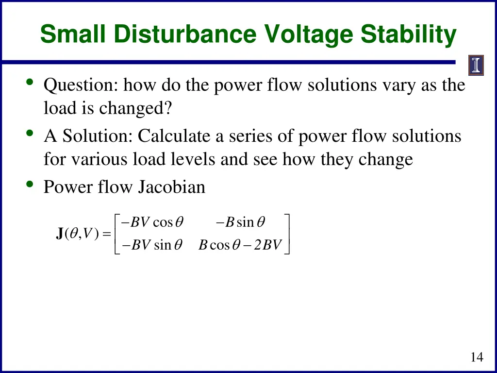 small disturbance voltage stability 1