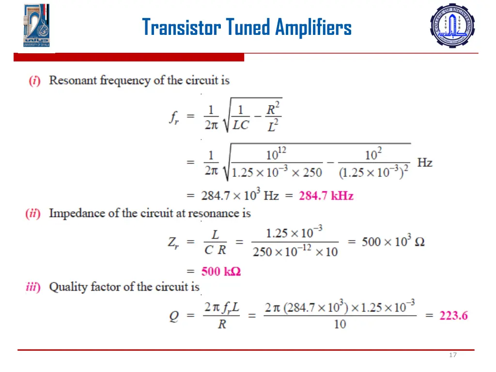 transistor tuned amplifiers 15