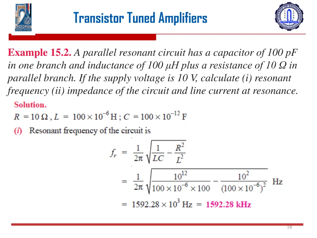 transistor tuned amplifiers 16