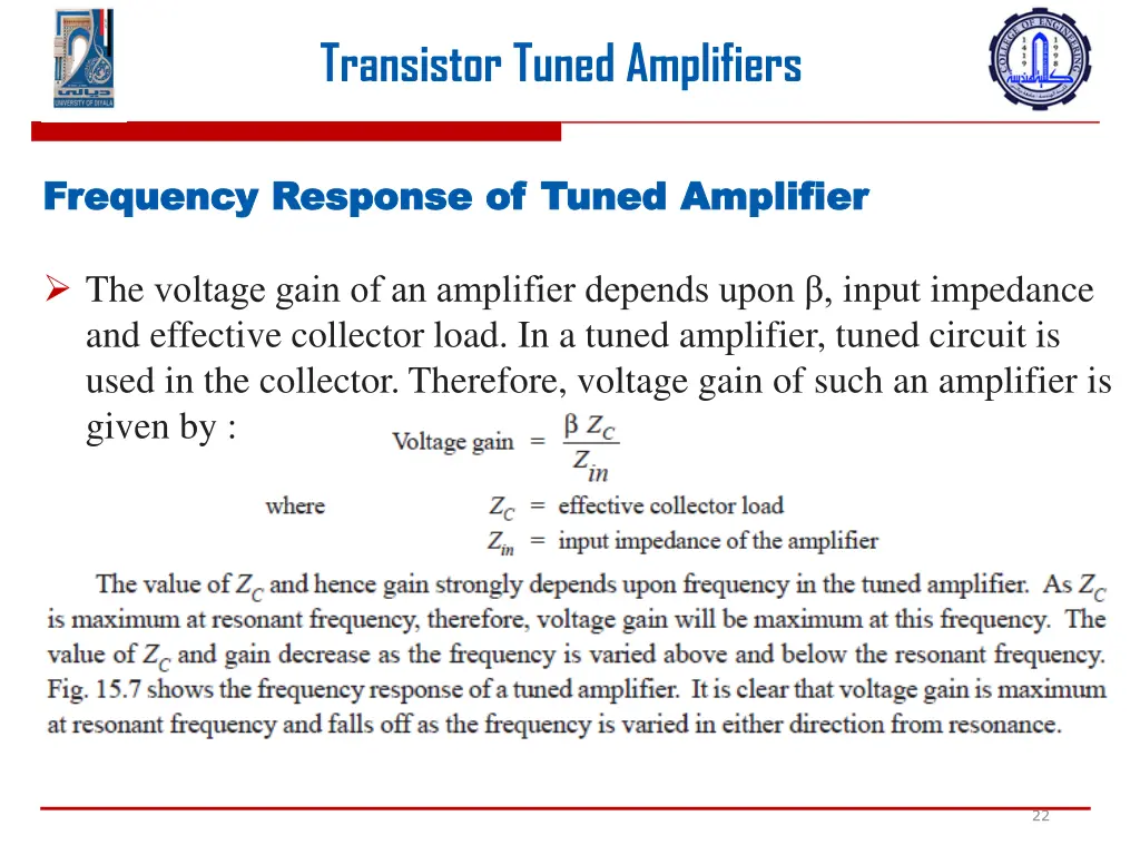 transistor tuned amplifiers 20
