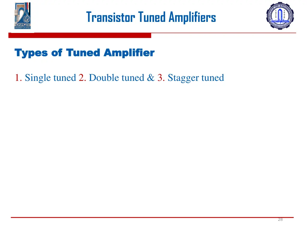 transistor tuned amplifiers 26