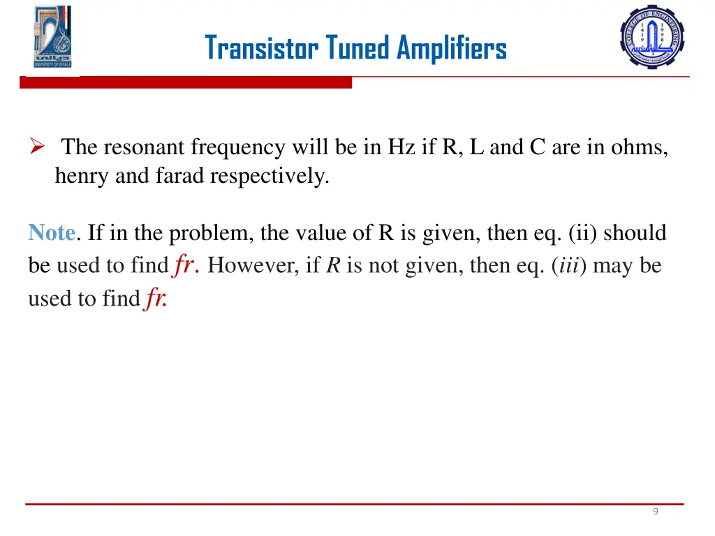 transistor tuned amplifiers 7