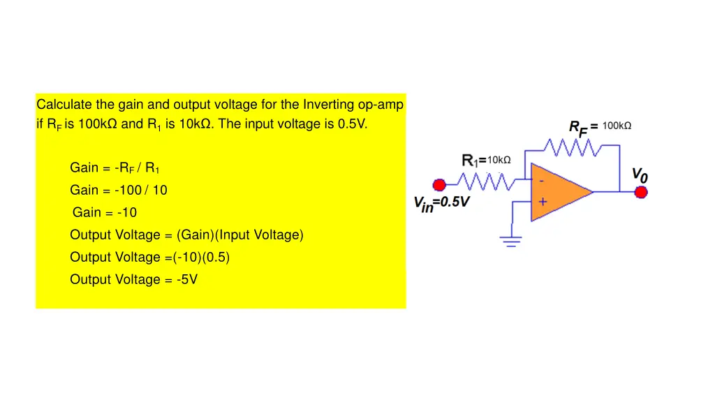 calculate the gain and output voltage