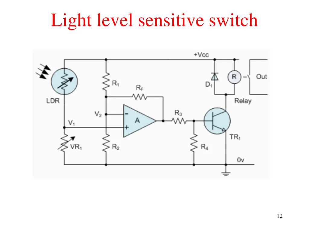 light level sensitive switch