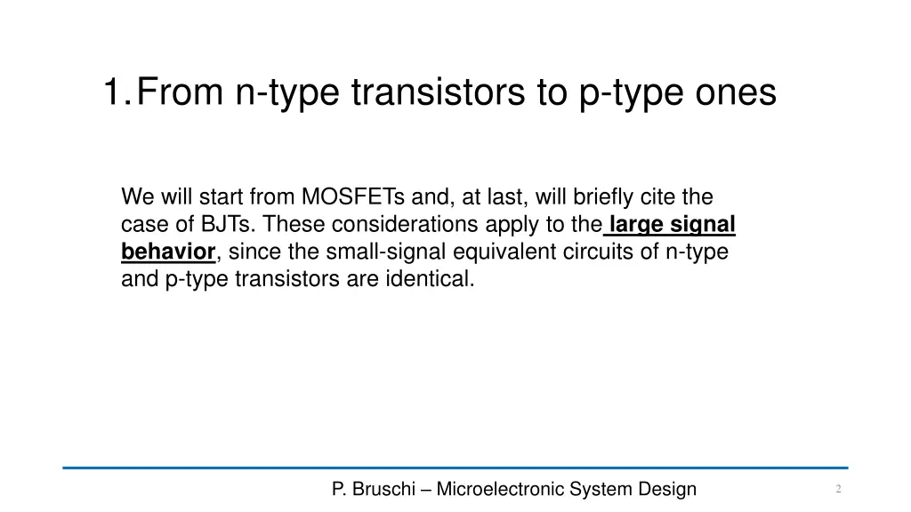 1 from n type transistors to p type ones