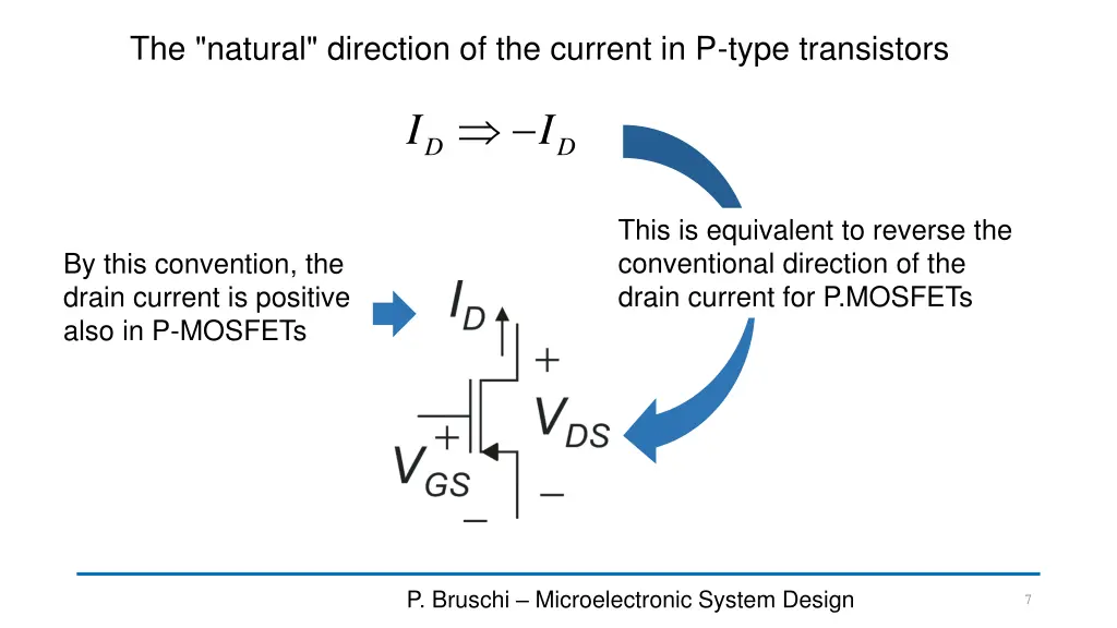 the natural direction of the current in p type