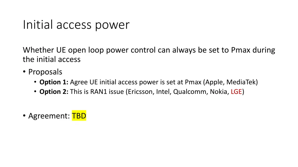 initial access power