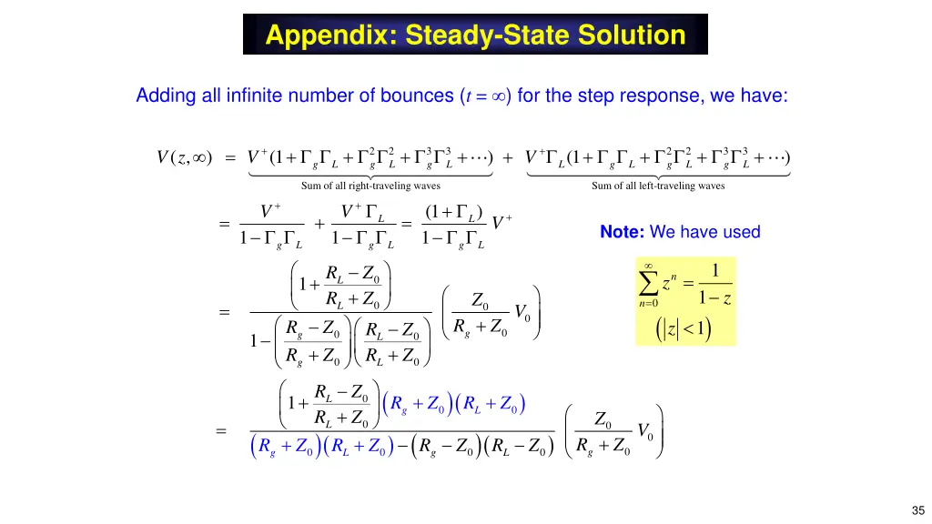 appendix steady state solution