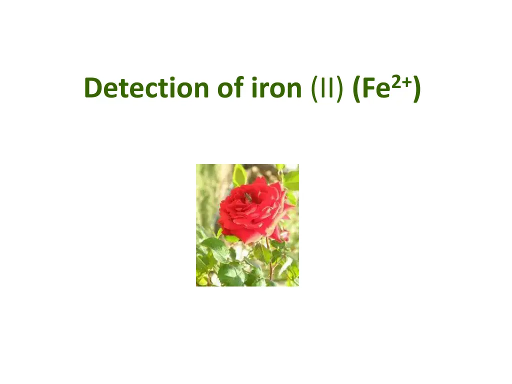 detection of iron ii fe 2