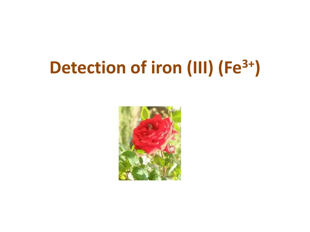 detection of iron iii fe 3