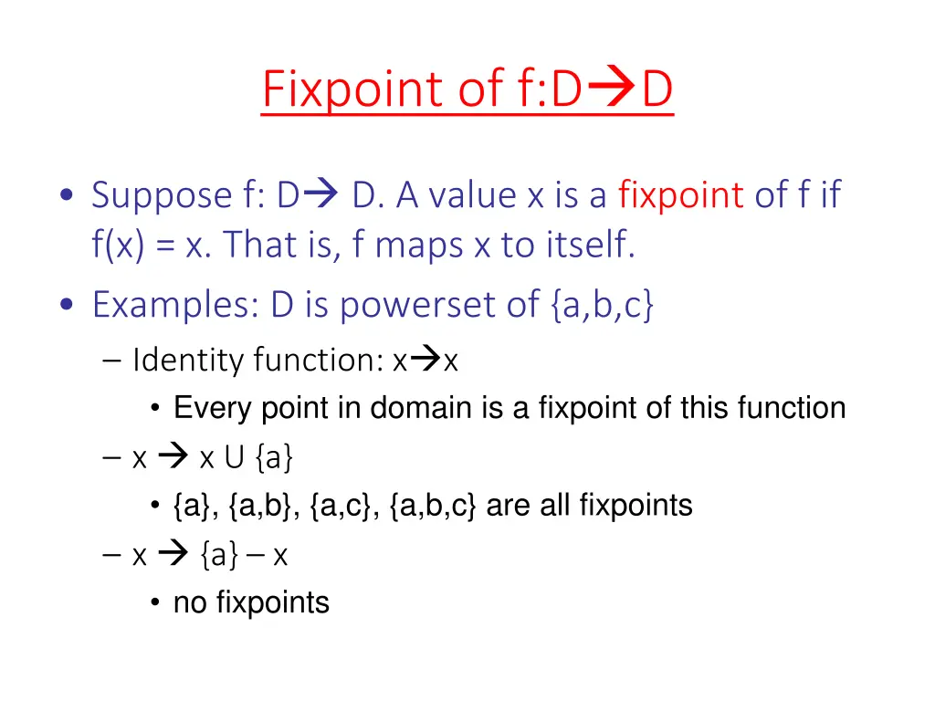 fixpoint of f d d