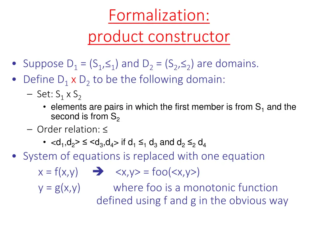 formalization product constructor