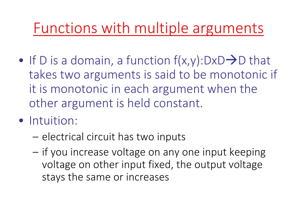 functions with multiple arguments