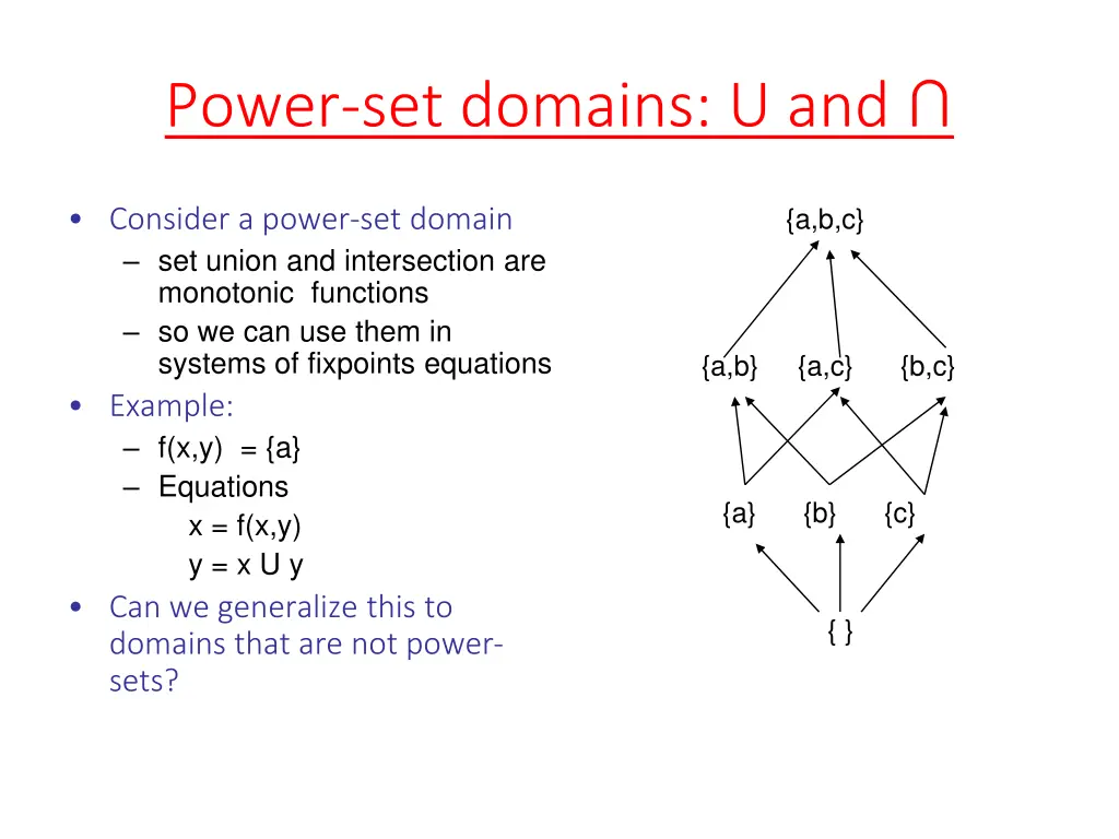 power set domains u and