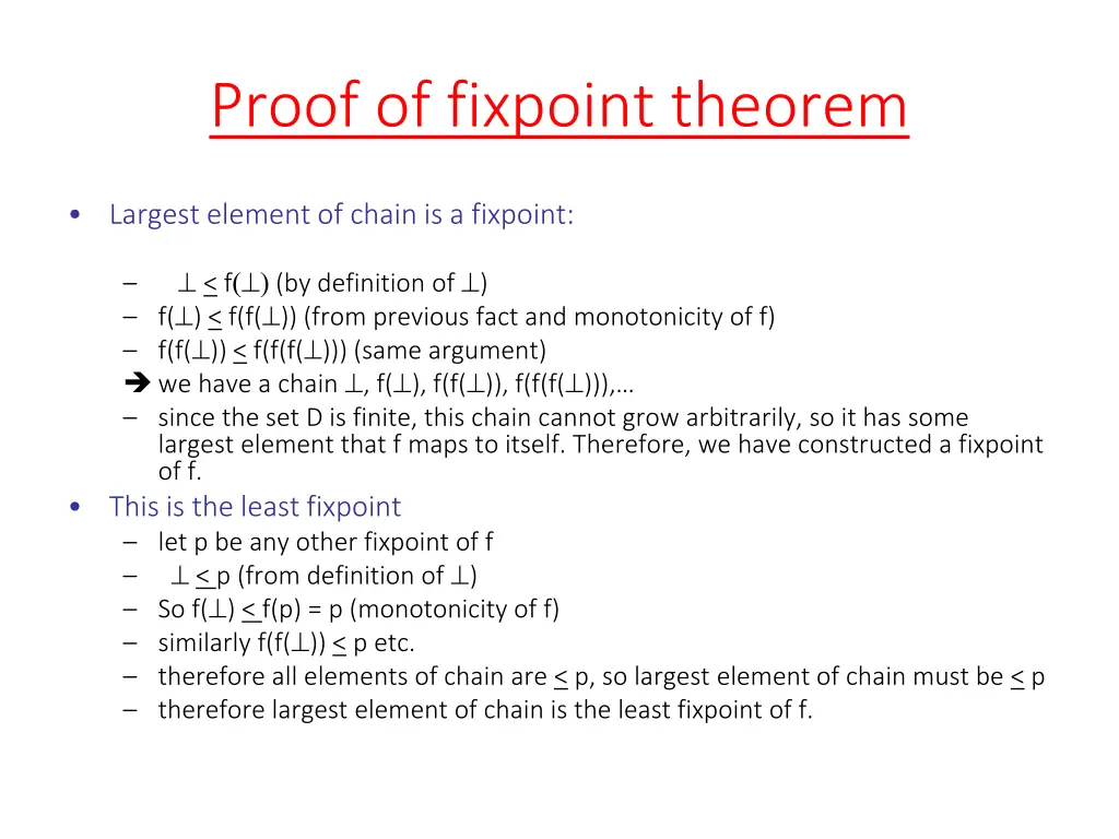 proof of fixpoint theorem