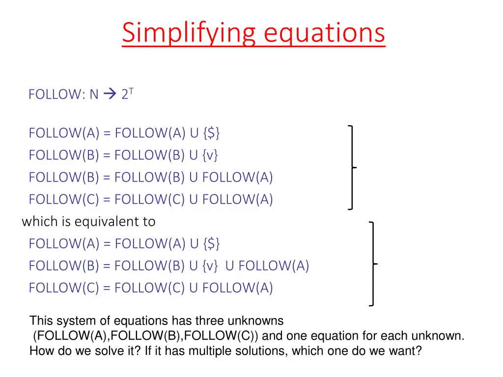 simplifying equations