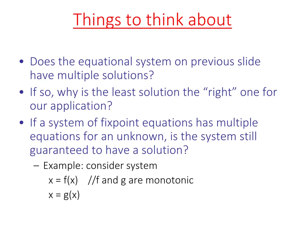 things to think about