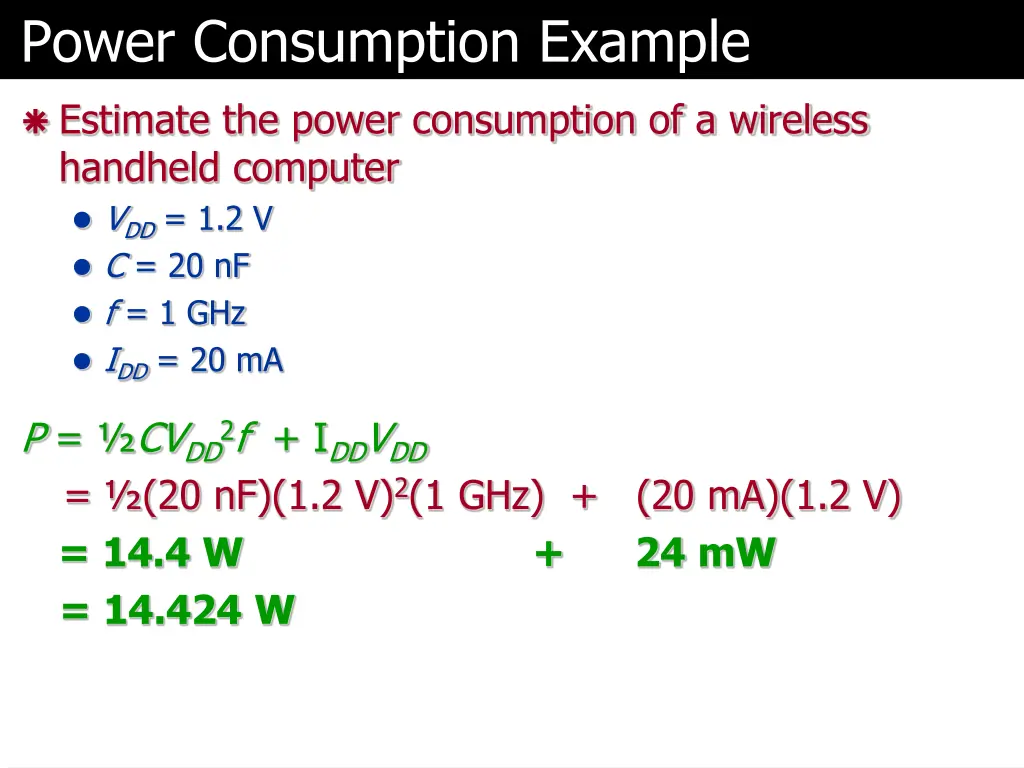 power consumption example