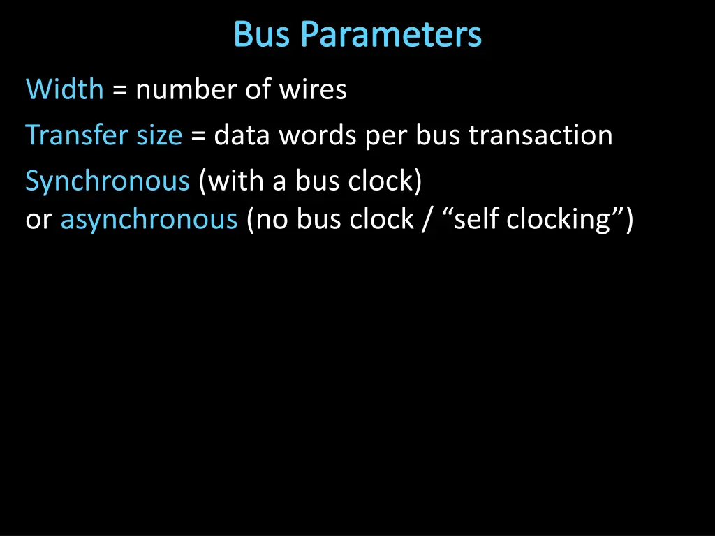 bus parameters